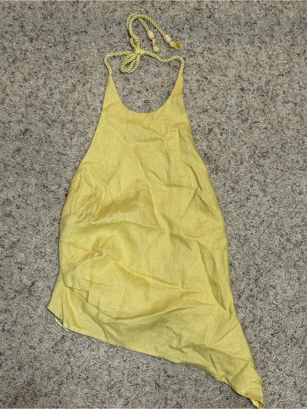 Reformation Reese Linen Halter Top Yellow Size 4 Asymmetrical Rope Tie